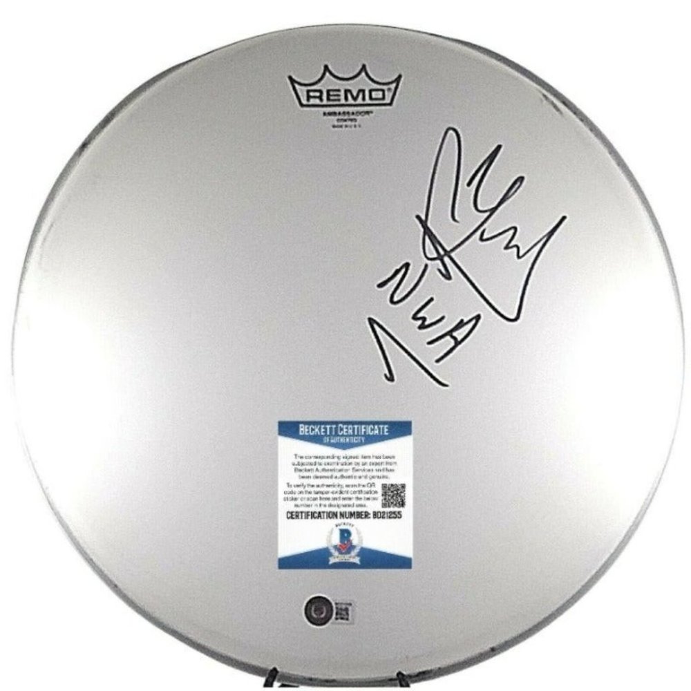 DJ Yella Autographed 14" Drumhead with NWA Inscription Beckett BAS Signed Cert
